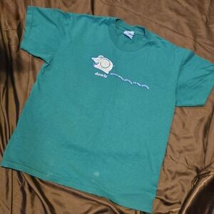 Vintage 90s Dawls Graphic Tee Green Elephant “Bounce to the Ounce” USA M